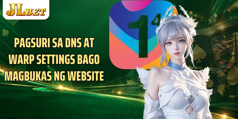 Pagsuri sa DNS at WARP settings bago magbukas ng website