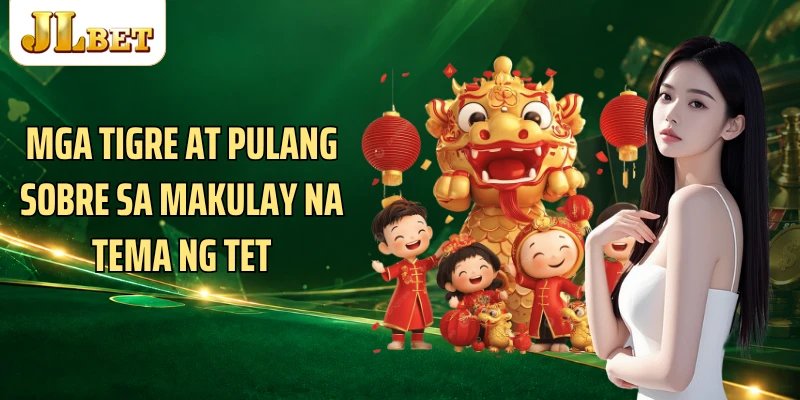 Mga tigre at pulang sobre sa makulay na tema ng Tet