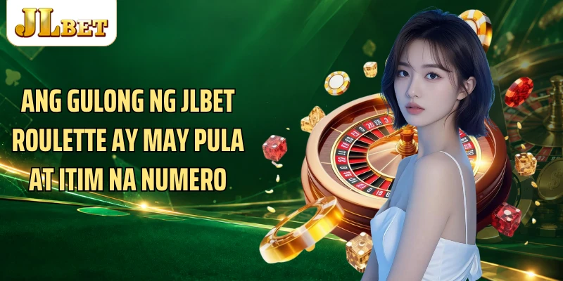 Ang gulong ng JLBET Roulette ay may pula at itim na numero